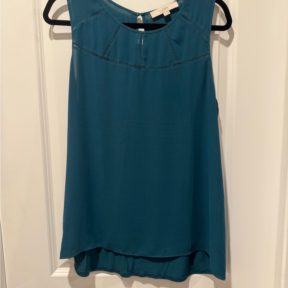 LOFT Teal Sleeveless Blouse